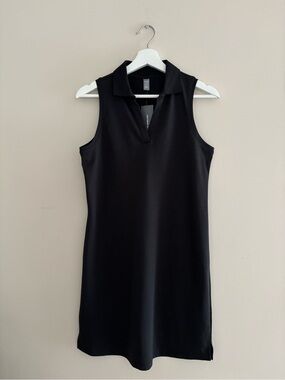 NWT Joe Fresh Black Sleeveless Polo Tank Dress Size Small V-Neck Casual Summer